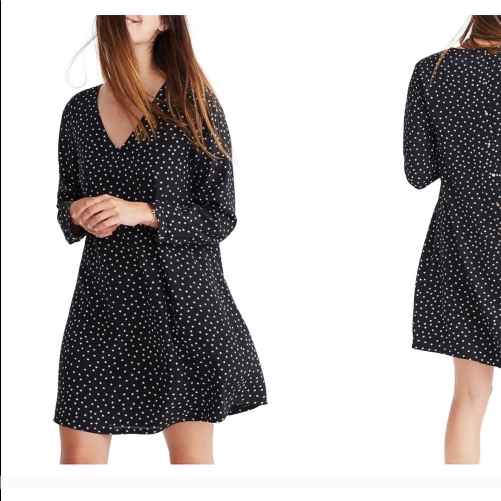 Madewell 100% Silk Button Back Dress S